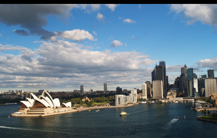 The Sydney Opera House and the Sydney Harbor
