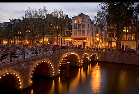 a bridge and canal in Amsterdam